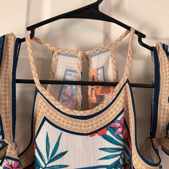 Flying tomatoes off the shoulder halter top - Picture 3 of 5